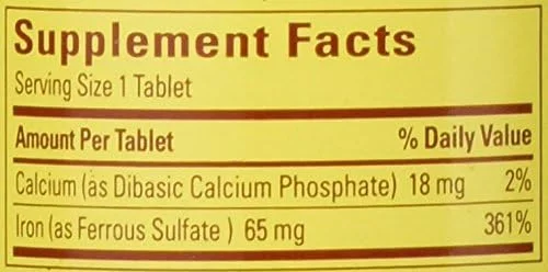 قرص آهن 65 میلی گرم نیچرمید، 365 عدد