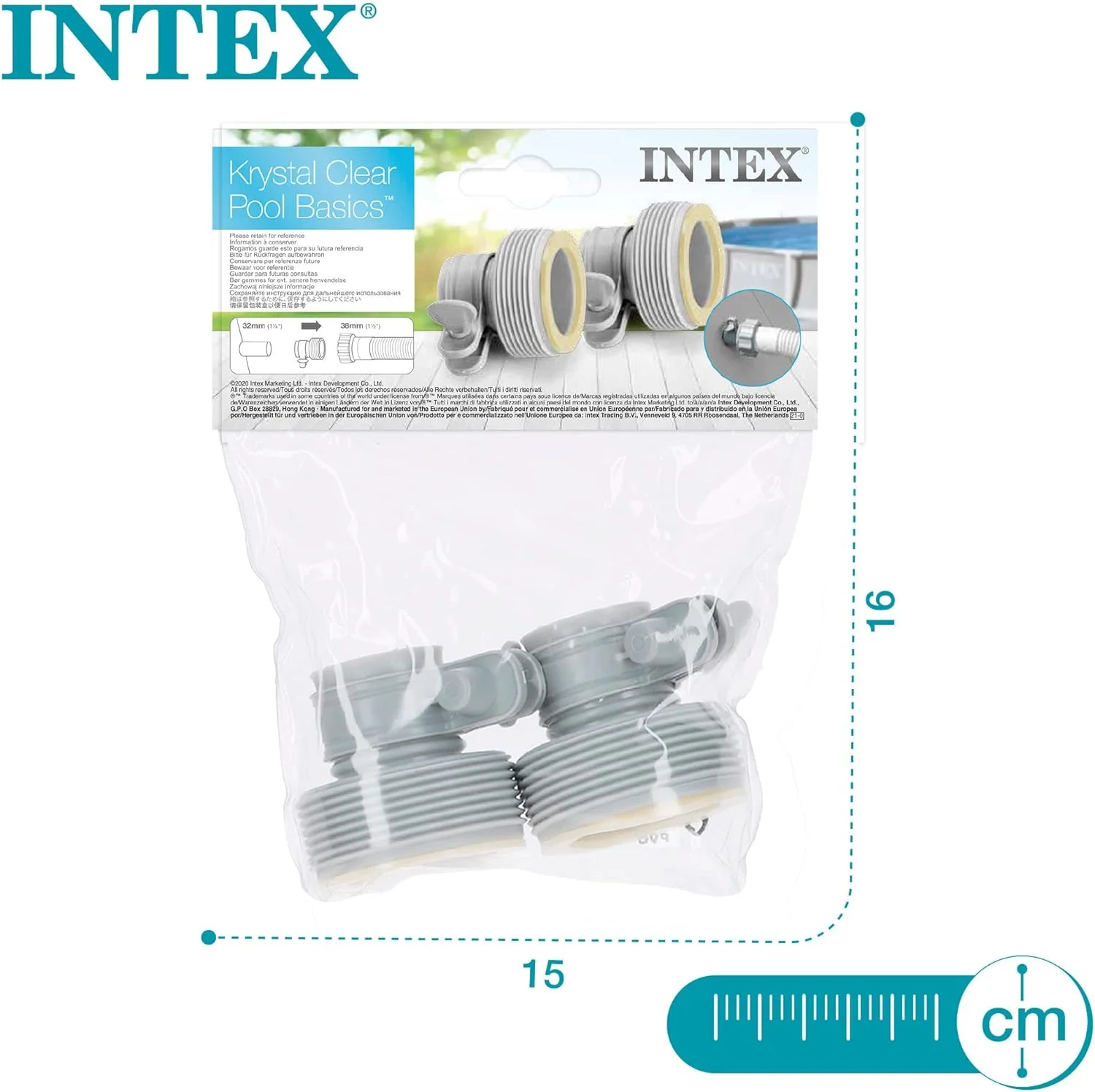 اینتکس 26061 کیت 2 عددی آداپتور نوع B برای پمپ های استخر، لوازم جانبی فیلتراسیون گیره ای 10722، سفید مایل به کرم، 29061 اینتکس 26061 کیت 2 عددی آداپتور نوع B برای پمپ های استخر، لوازم جانبی فیلتراسیون گیره ای 10722، سفید مایل به کرم، 29061