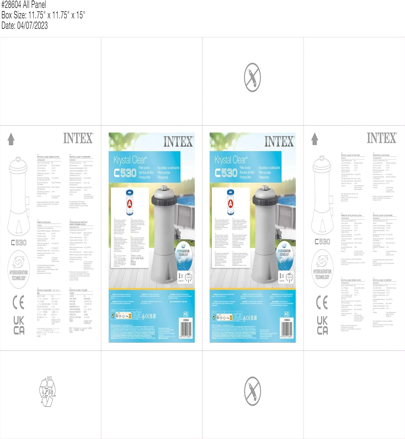 پمپ فیلتر کارتریجی استخر اینتکس مدل 28604 با ظرفیت 2000 لیتر در ساعت - خاکستری، متوسط