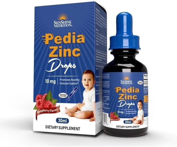 قطره زینک کودکان سان شاین نوتریشن 10 میلی گرم | برای حمایت از سیستم ایمنی و سلامت قلب کودکان | تقویت کننده رشد سالم مغز | طعم تمشک | 30 میلی لیتر