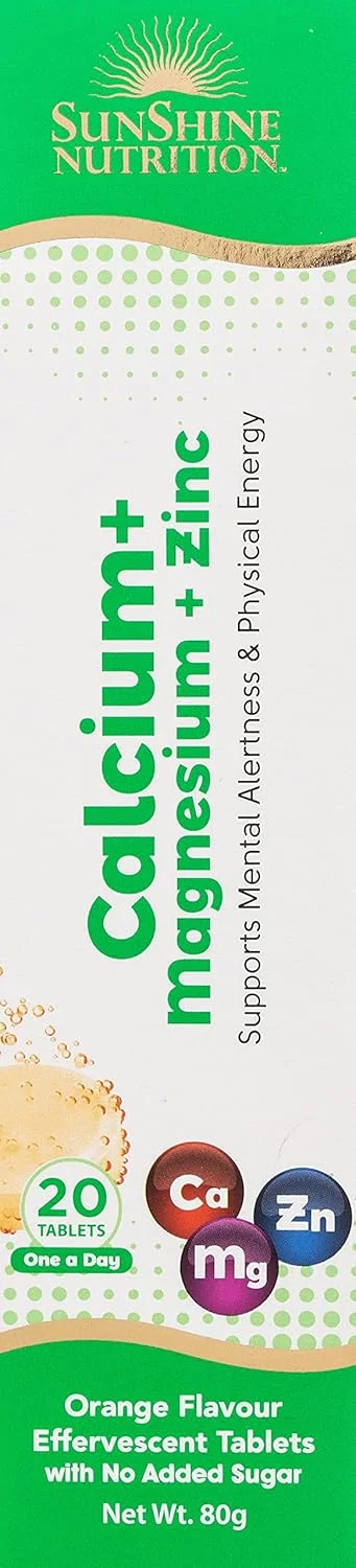 قرص جوشان کلسیم + منیزیم + زینک سان شاین نوتریشن 20 عدد | بدون شکر افزوده | طعم پرتقال | 80 گرم قرص جوشان کلسیم + منیزیم + زینک سان شاین نوتریشن 20 عدد | بدون شکر افزوده | طعم پرتقال | 80 گرم