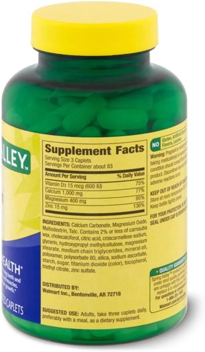 اسپرینگ ولی - کلسیم، منیزیم و روی، به همراه ویتامین D3، ۲۵۰ عدد کپسول روکش دار اسپرینگ ولی - کلسیم، منیزیم و روی، به همراه ویتامین D3، ۲۵۰ عدد کپسول روکش دار