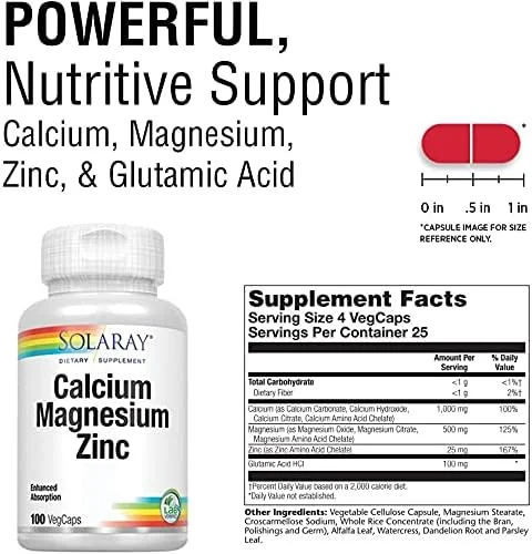 کلسیم منیزیم زینک سولارای، 100 کپسول گیاهی کلسیم منیزیم زینک سولارای، 100 کپسول گیاهی