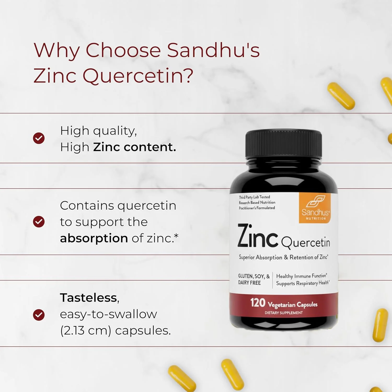 کپسول های گیاهی کوئرستین زینک ساندو، 120 عدد کپسول های گیاهی کوئرستین زینک ساندو، 120 عدد