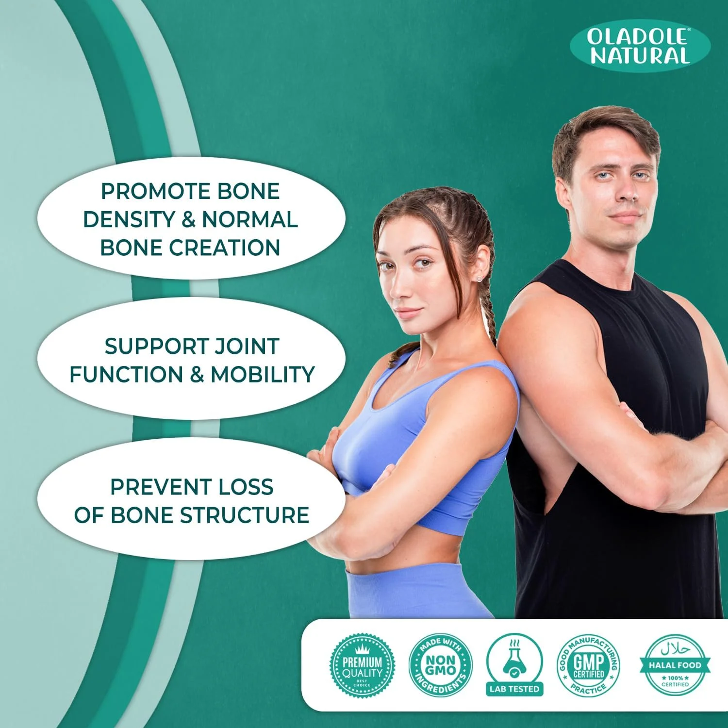 کپسول های گیاهی کلسیم، منیزیم و روی طبیعی Oladole - 120 عدد | فرمول گیاهی با ویتامین C، D3، K2، پتاسیم، منگنز و بور | پشتیبانی از سلامت استخوان، عضله و ایمنی | غیر GMO، بدون گلوتن کپسول های گیاهی کلسیم، منیزیم و روی طبیعی Oladole - 120 عدد | فرمول گیاهی با ویتامین C، D3، K2، پتاسیم، منگنز و بور | پشتیبانی از سلامت استخوان، عضله و ایمنی | غیر GMO، بدون گلوتن