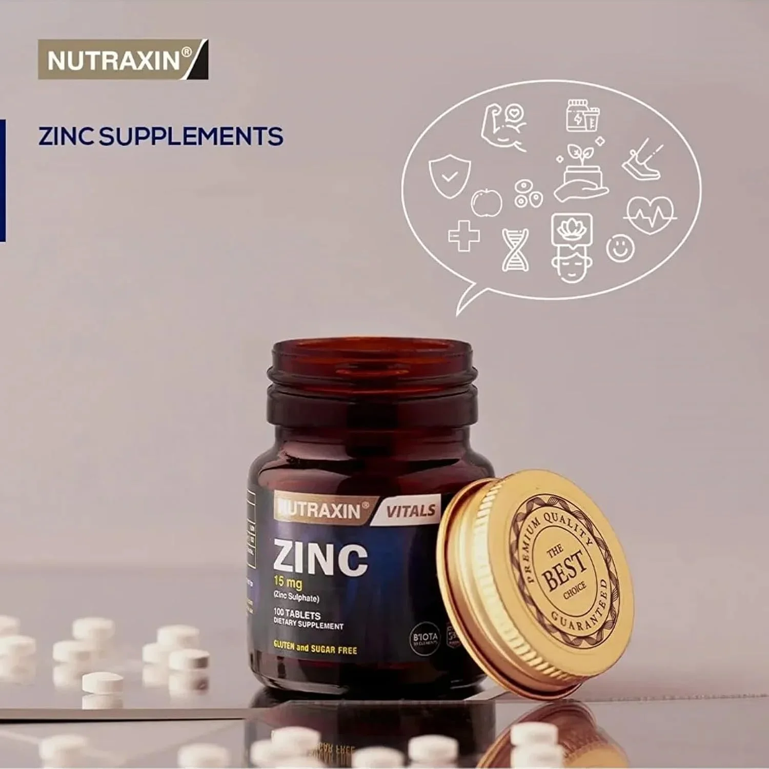 مکمل غذایی زینک نوتراکسین، 15 میلی گرم، 100 قرص، بدون گلوتن و شکر مکمل غذایی زینک نوتراکسین، 15 میلی گرم، 100 قرص، بدون گلوتن و شکر