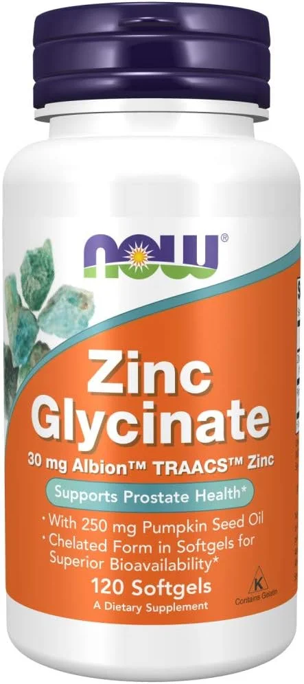 NOW Foods زینک گلیسینات - 120 سافت ژل