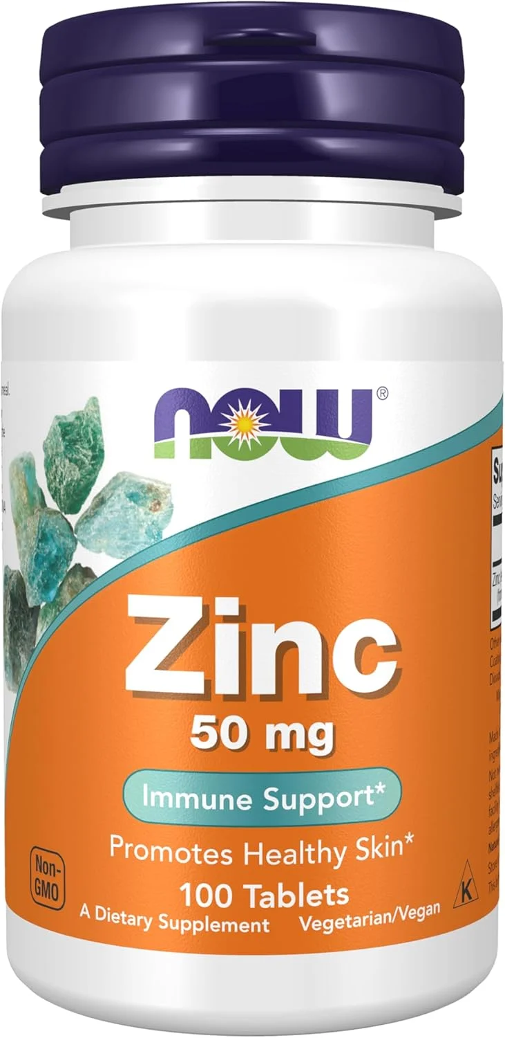 مکمل های غذایی NOW Foods، زینک (گلوکونات روی) 50 میلی گرم، پشتیبانی از عملکردهای آنزیمی*، پشتیبانی از سیستم ایمنی*، 100 قرص