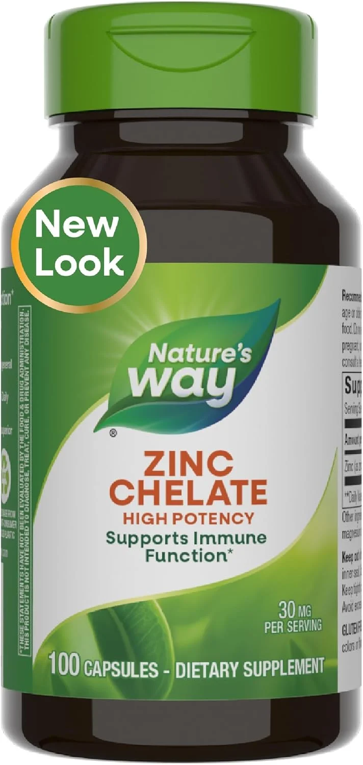 Nature's Way، زینک کلات، 30 میلی گرم، 100 کپسول