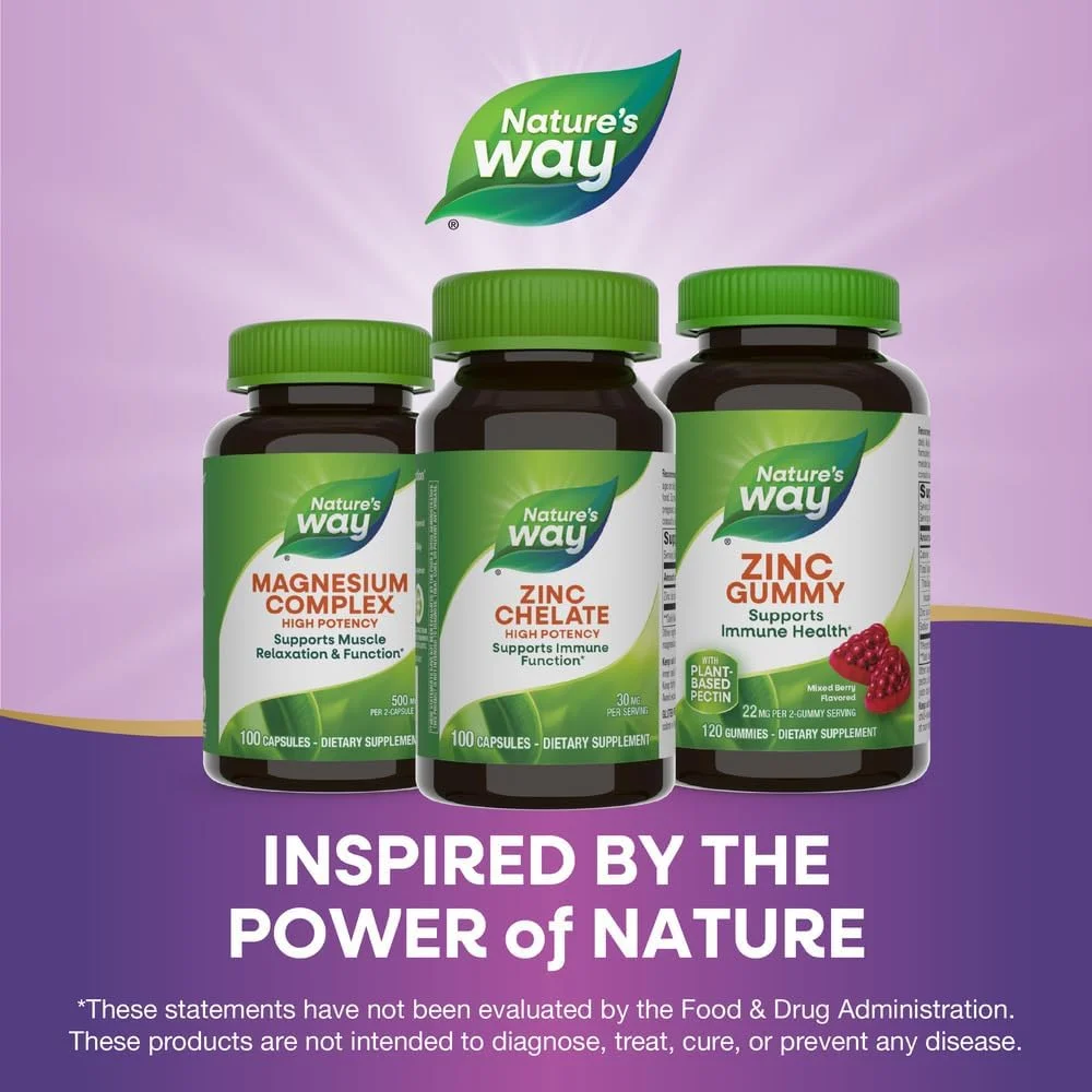 Nature's Way، زینک کلات، 30 میلی گرم، 100 کپسول Nature's Way، زینک کلات، 30 میلی گرم، 100 کپسول