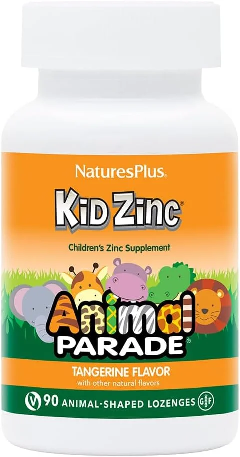 مکمل زینک کودکان Nature's Plus، 90 قرص مکیدنی با طعم پرتقال ماندارین به شکل حیوانات، برای محافظت آنتی اکسیدانی روزانه، بدون گلوتن