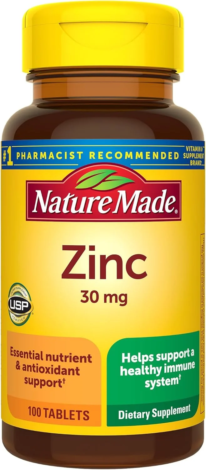 Nature Made زینک 30 میلی گرم، مکمل غذایی برای سلامت سیستم ایمنی و پشتیبانی آنتی اکسیدانی، 100 قرص، 100 روز مصرف Nature Made زینک 30 میلی گرم، مکمل غذایی برای سلامت سیستم ایمنی و پشتیبانی آنتی اکسیدانی، 100 قرص، 100 روز مصرف