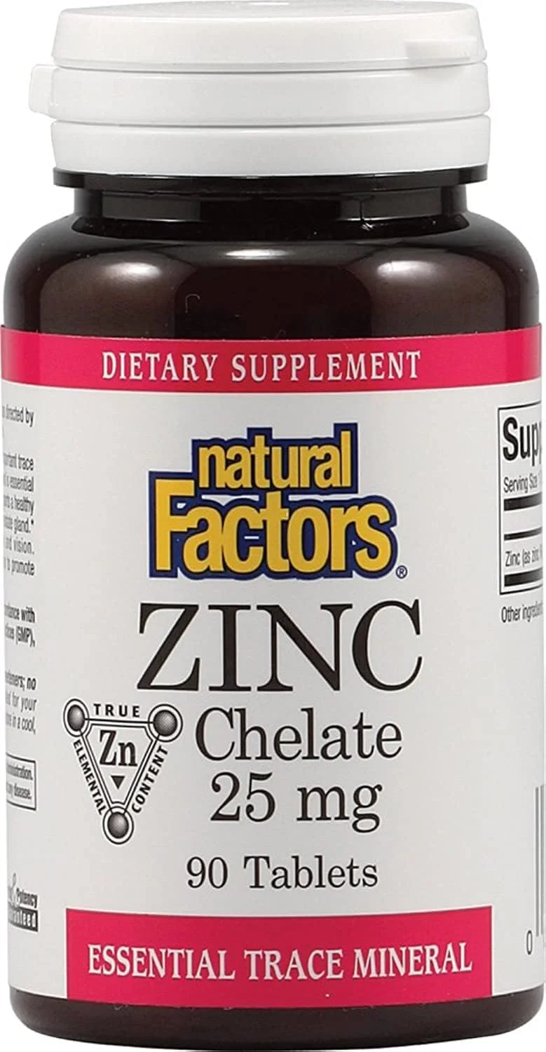 قرص زینک کلات 25 میلی گرمی نچرال فاکتورز، 90 عدد