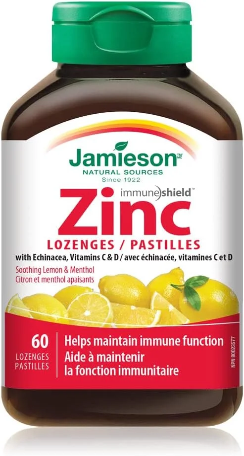 قرص مکیدنی زینک جیمسون به همراه ویتامین C و D با طعم لیمو