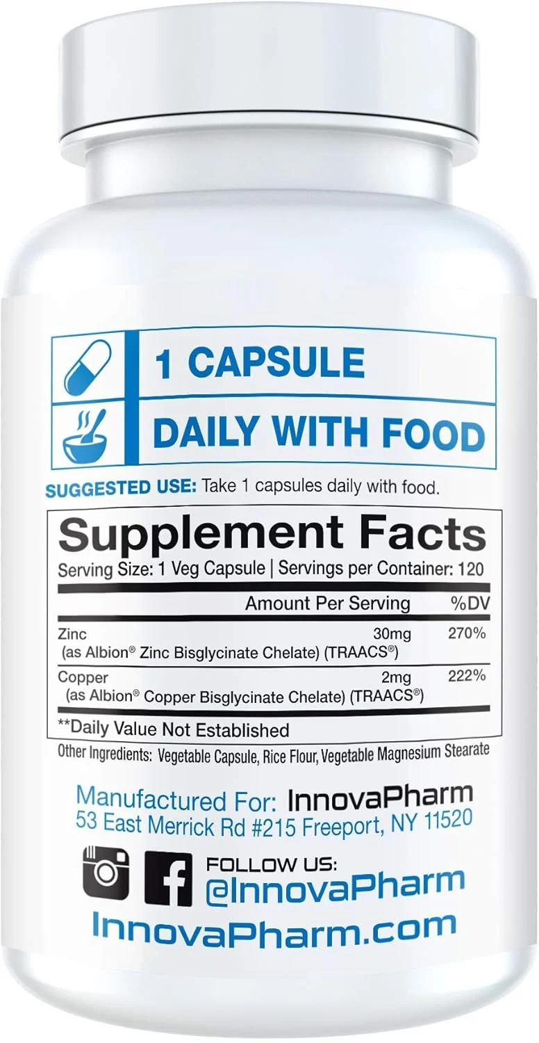 اینوا فارم زینک کی لیت + مس کی لیت - 120 کپسول گیاهی اینوا فارم زینک کی لیت + مس کی لیت - 120 کپسول گیاهی