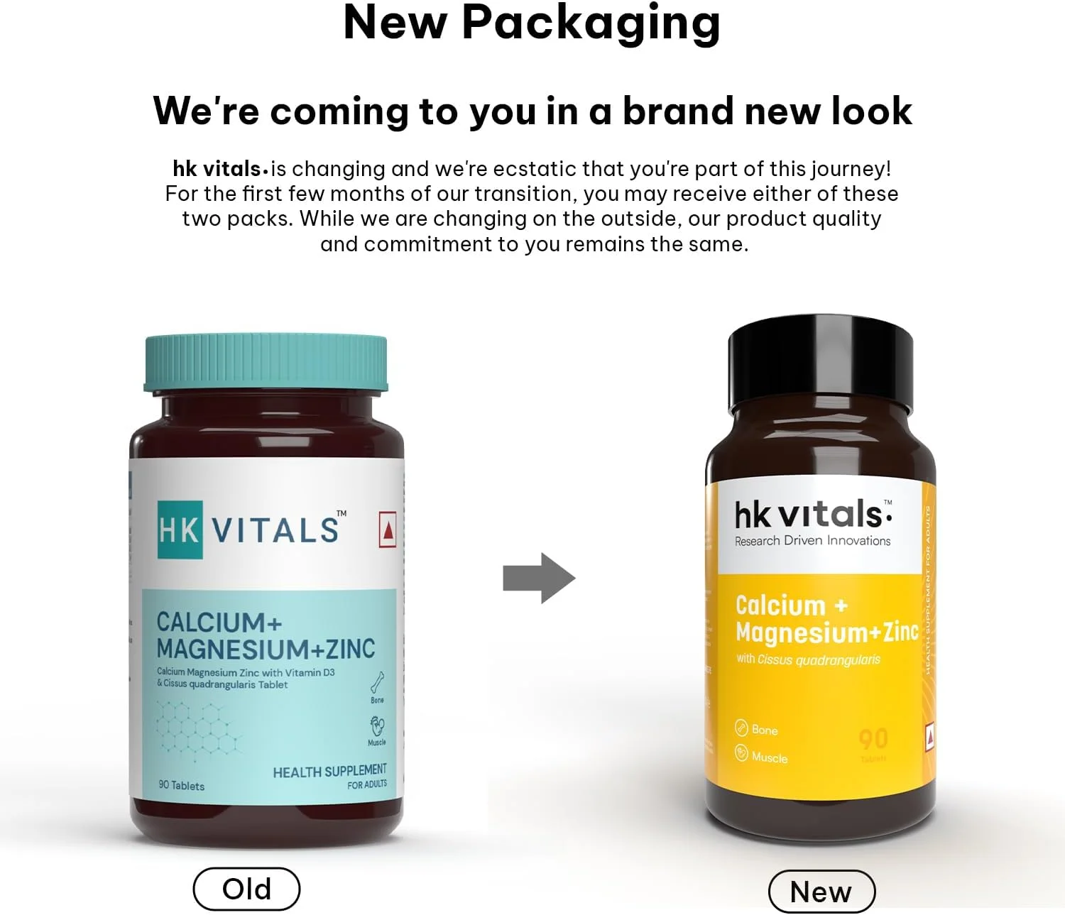 اچ کی ویتالز کلسیم، منیزیم و زینک (90 قرص) | حاوی ویتامین D3، مکمل کلسیم برای زنان و مردان | برای سلامت استخوان و پشتیبانی از مفاصل