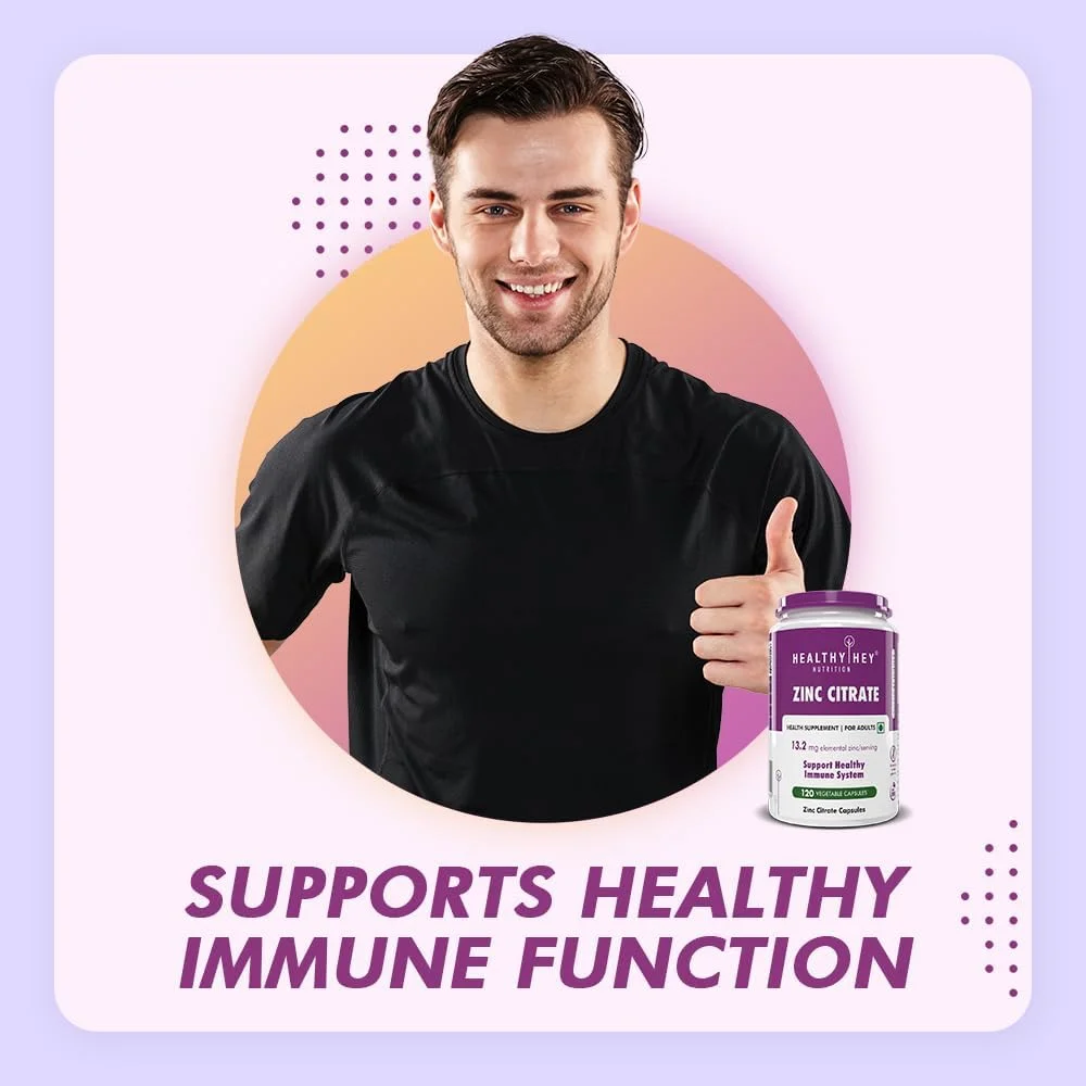 سیترات روی HealthyHey Nutrition، پشتیبانی از سیستم ایمنی - 120 کپسول گیاهی