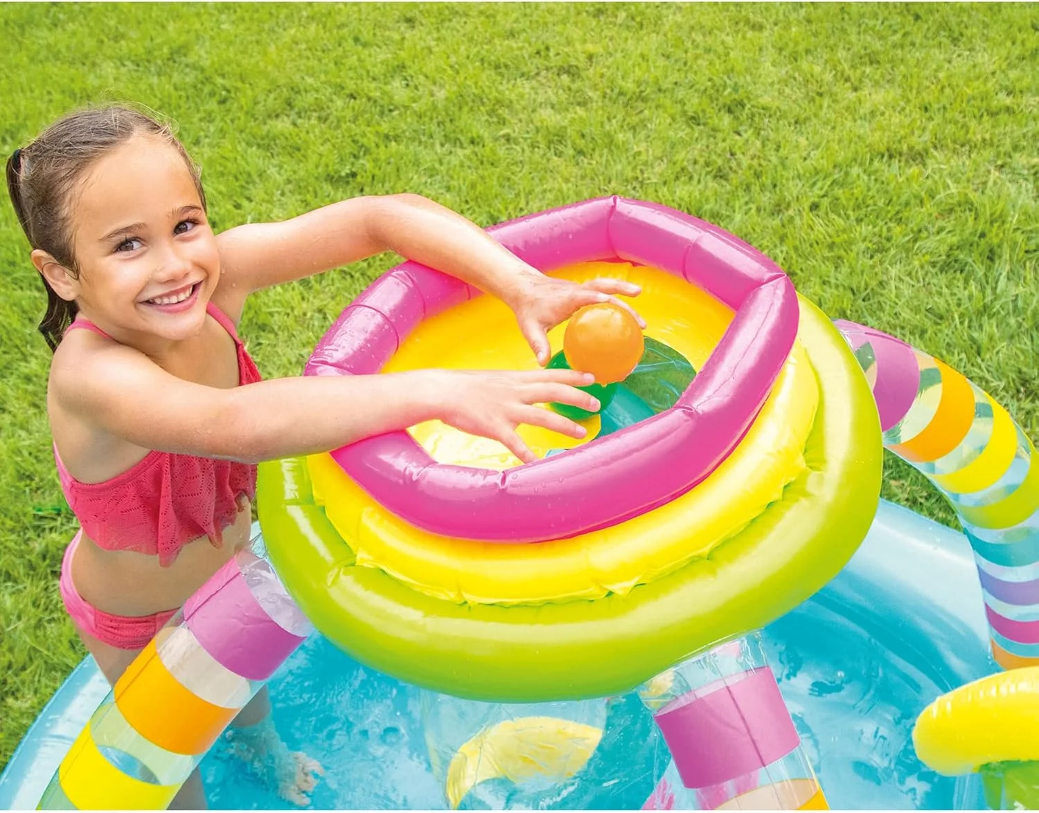 مرکز بازی بادی اینتکس مدل Rainbow Funnel - سرسره آبی کودکان، آبپاش رنگارنگ، استخر سرسره دار، مرکز فعالیت آبی در فضای باز/حیاط خلوت، مناسب برای کودکان 2 سال به بالا مرکز بازی بادی اینتکس مدل Rainbow Funnel - سرسره آبی کودکان، آبپاش رنگارنگ، استخر سرسره دار، مرکز فعالیت آبی در فضای باز/حیاط خلوت، مناسب برای کودکان 2 سال به بالا