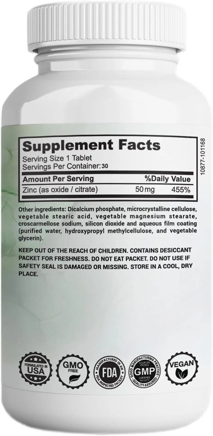 قرص زینک 50 میلی گرم GHAF (وگان) - مکمل زینک با جذب بالا برای حمایت از رشد، عملکرد سیستم ایمنی و سلامت باروری - 30 عدد قرص زینک 50 میلی گرم GHAF (وگان) - مکمل زینک با جذب بالا برای حمایت از رشد، عملکرد سیستم ایمنی و سلامت باروری - 30 عدد