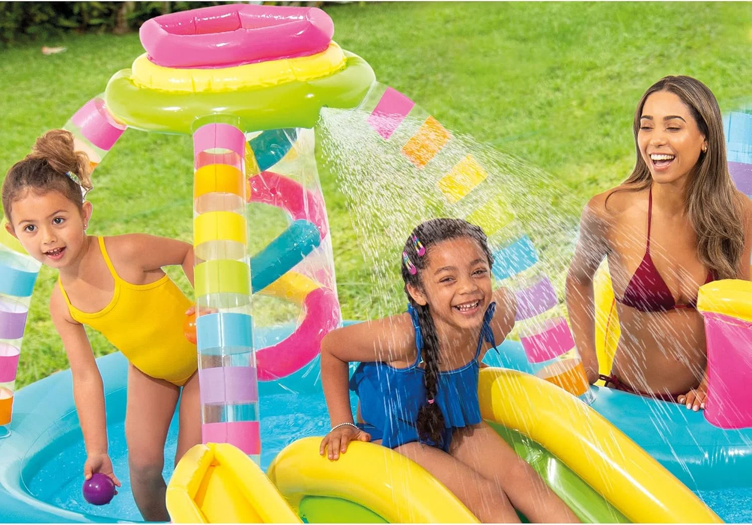 مرکز بازی بادی اینتکس مدل Rainbow Funnel - سرسره آبی کودکان، آبپاش رنگارنگ، استخر سرسره دار، مرکز فعالیت آبی در فضای باز/حیاط خلوت، مناسب برای کودکان 2 سال به بالا مرکز بازی بادی اینتکس مدل Rainbow Funnel - سرسره آبی کودکان، آبپاش رنگارنگ، استخر سرسره دار، مرکز فعالیت آبی در فضای باز/حیاط خلوت، مناسب برای کودکان 2 سال به بالا