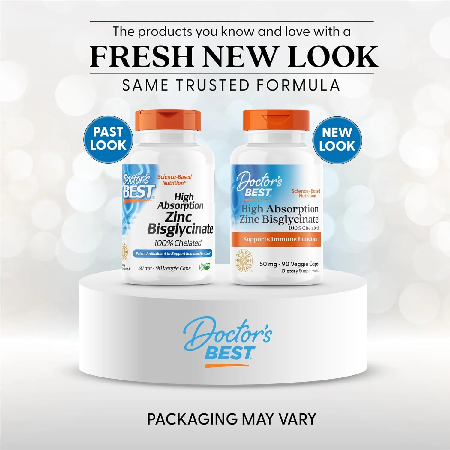 بهترین زینک بیس گلیسینات با جذب بالا داکترز بست 50 میلی گرم، قدرت بالا، پشتیبانی و تقویت کننده سیستم ایمنی، آنتی اکسیدان VC، 90 عدد