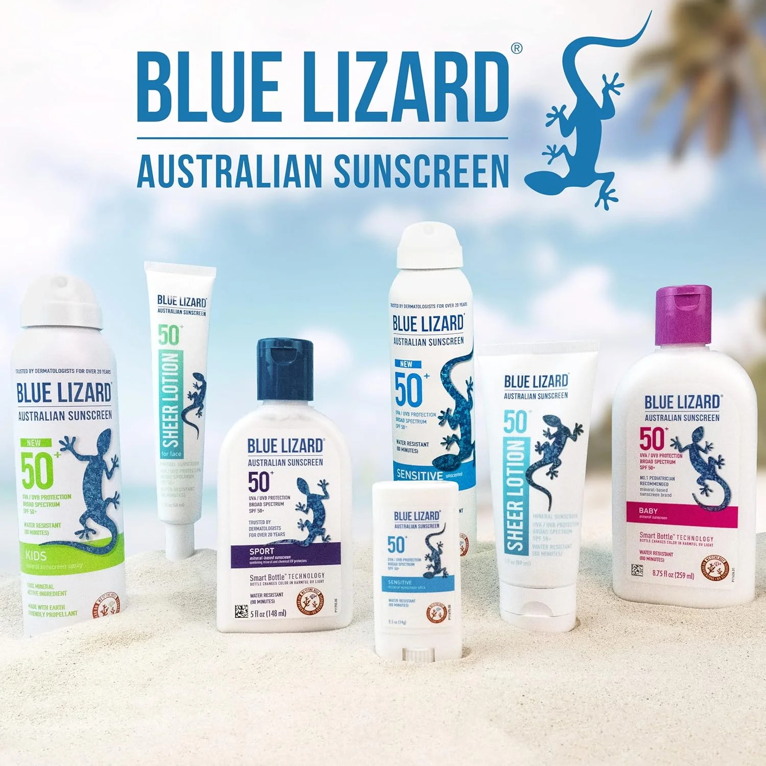 کرم ضد آفتاب مینرال پوست حساس بلو لیزارد حاوی زینک اکسید، SPF 50+، مقاوم در برابر آب، محافظت در برابر UVA/UVB با تکنولوژی بطری هوشمند - بدون عطر، 147 میلی لیتر کرم ضد آفتاب مینرال پوست حساس بلو لیزارد حاوی زینک اکسید، SPF 50+، مقاوم در برابر آب، محافظت در برابر UVA/UVB با تکنولوژی بطری هوشمند - بدون عطر، 147 میلی لیتر