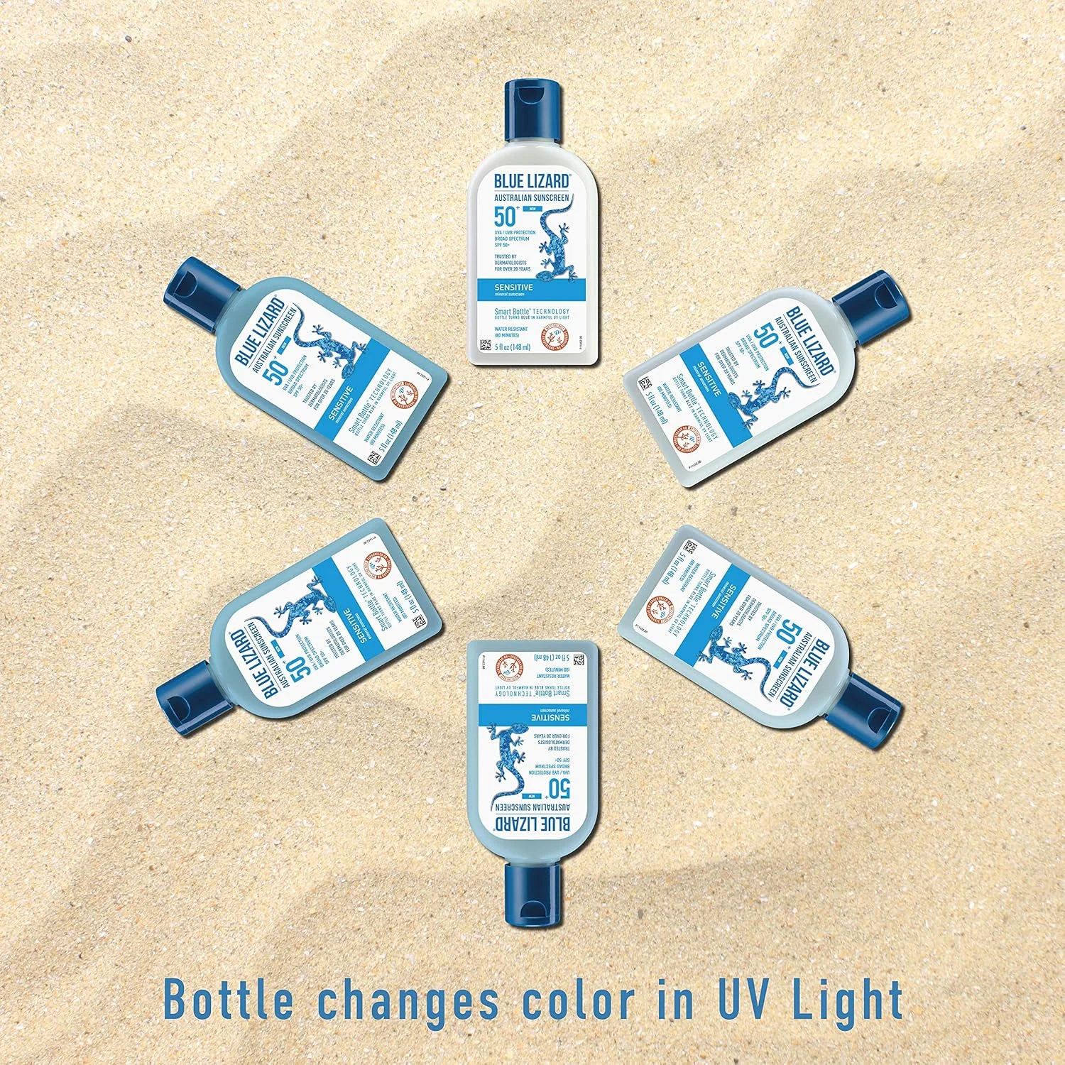 کرم ضد آفتاب مینرال پوست حساس بلو لیزارد حاوی زینک اکسید، SPF 50+، مقاوم در برابر آب، محافظت در برابر UVA/UVB با تکنولوژی بطری هوشمند - بدون عطر، 147 میلی لیتر کرم ضد آفتاب مینرال پوست حساس بلو لیزارد حاوی زینک اکسید، SPF 50+، مقاوم در برابر آب، محافظت در برابر UVA/UVB با تکنولوژی بطری هوشمند - بدون عطر، 147 میلی لیتر