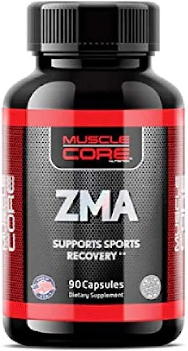 مکمل Muscle Core ZMA (روی، منیزیم و ویتامین B-6) برای حمایت از سیستم ایمنی، ریکاوری عضلات و استقامت برای مردان و زنان، 90 کپسول