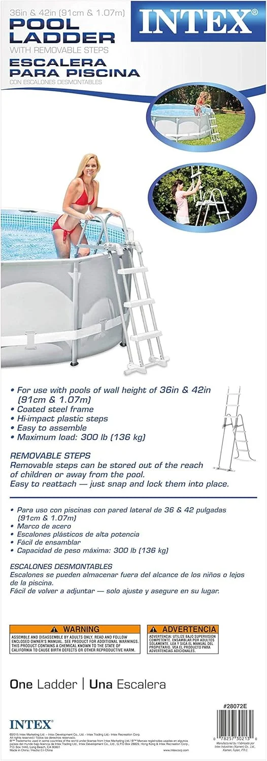 نردبان استخر اینتکس با پله های جداشدنی، سفید/خاکستری، 91-107 سانتی متر، 28075 نردبان استخر اینتکس با پله های جداشدنی، سفید/خاکستری، 91-107 سانتی متر، 28075