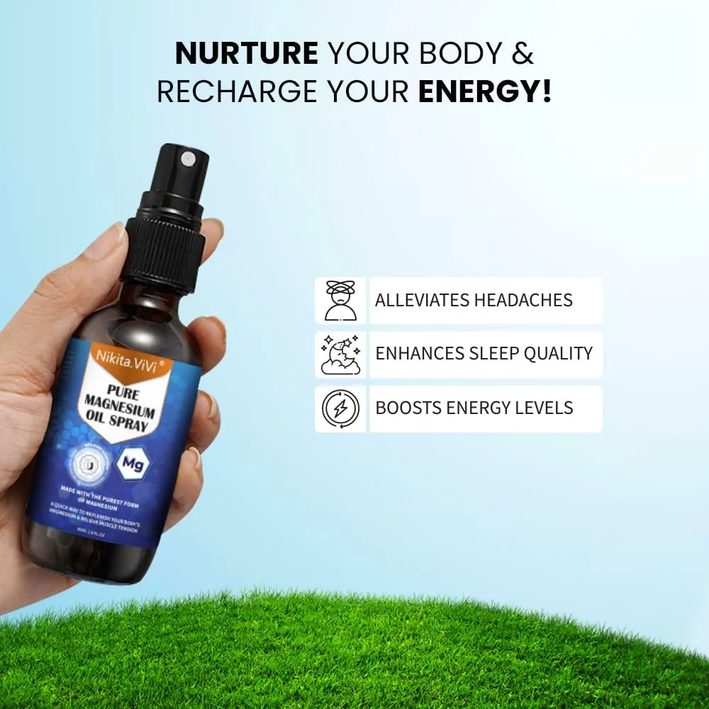 اسپری روغن منیزیم پا نیکیتا ویوی 60 میلی لیتر، اسپری روغن منیزیم موضعی خالص و طبیعی برای آبرسانی و آرامش پوست، تسکین عضلات، اسپری روغن منیزیم ارگانیک اسپری روغن منیزیم پا نیکیتا ویوی 60 میلی لیتر، اسپری روغن منیزیم موضعی خالص و طبیعی برای آبرسانی و آرامش پوست، تسکین عضلات، اسپری روغن منیزیم ارگانیک