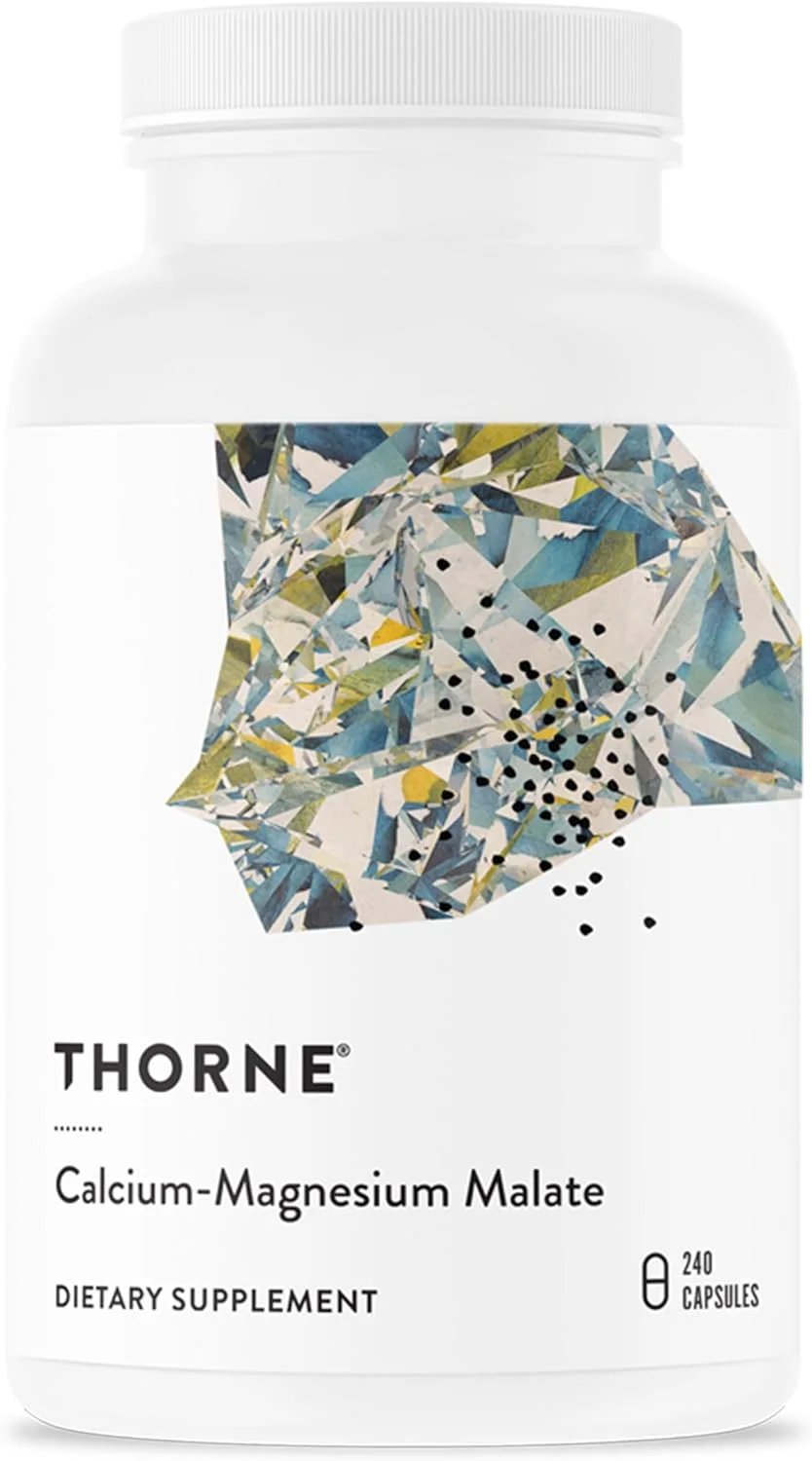 THORNE کلسیم-منیزیم مالات - مکمل بدون گلوتن با منیزیم و کلسیم، پشتیبانی از سلامت استخوان و خستگی عضلات - 240 کپسول