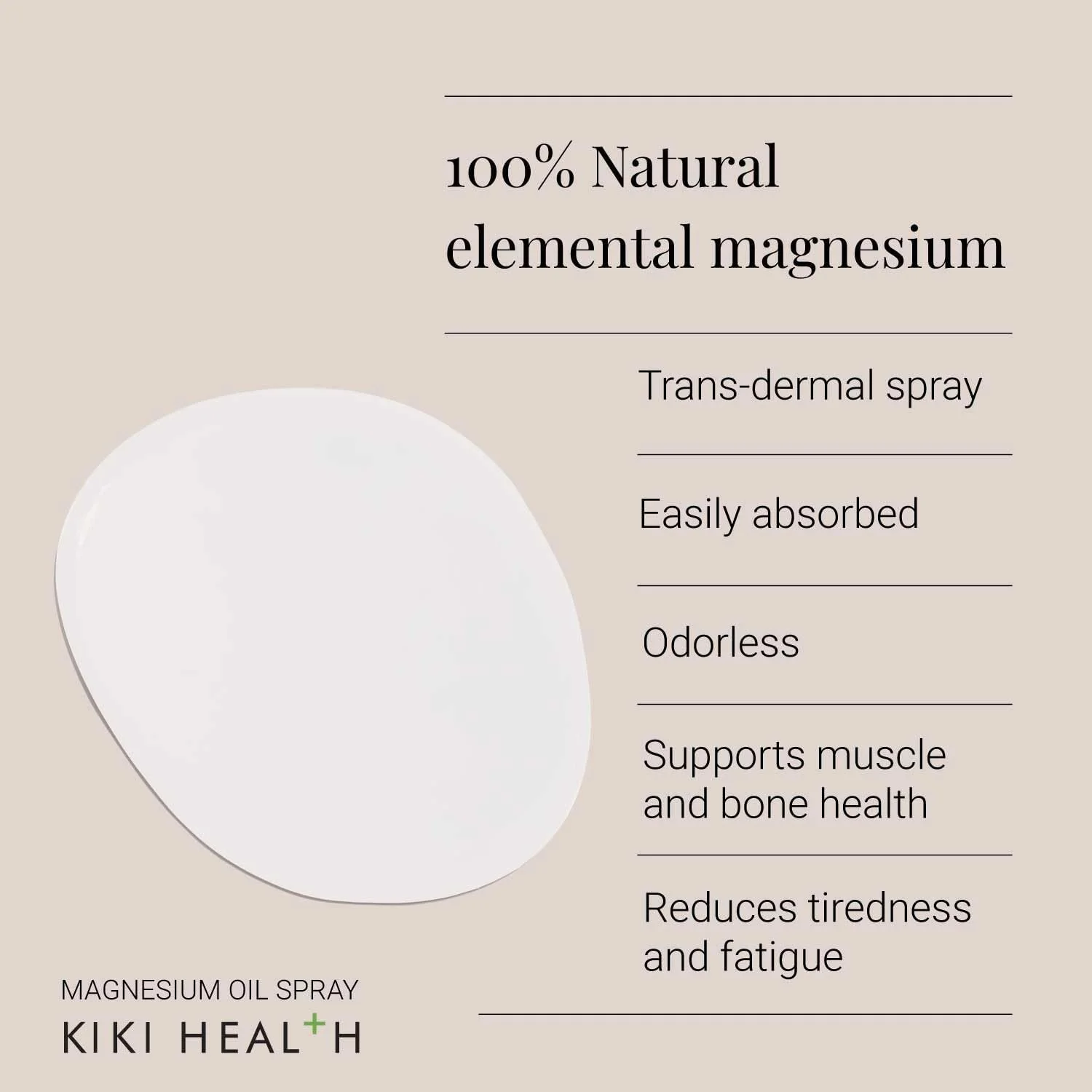 روغن منیزیم Kiki Health، 125 میلی لیتر روغن منیزیم Kiki Health، 125 میلی لیتر