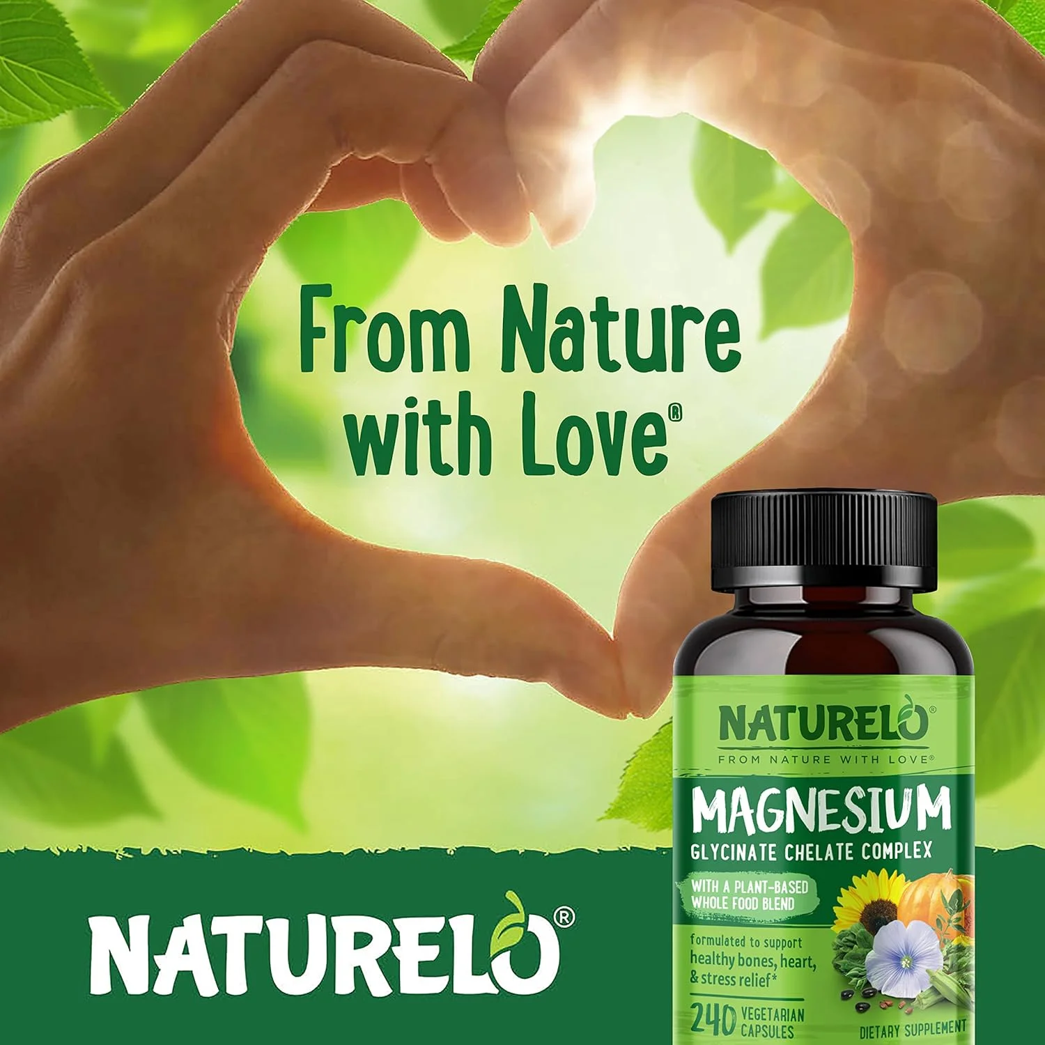 کمپلکس منیزیم گلیسینات کلات NATURELO - 200 میلی گرم منیزیم به همراه سبزیجات ارگانیک برای پشتیبانی از خواب، آرامش، گرفتگی عضلات و کاهش استرس - بدون گلوتن، غیر GMO - 240 کپسول کمپلکس منیزیم گلیسینات کلات NATURELO - 200 میلی گرم منیزیم به همراه سبزیجات ارگانیک برای پشتیبانی از خواب، آرامش، گرفتگی عضلات و کاهش استرس - بدون گلوتن، غیر GMO - 240 کپسول
