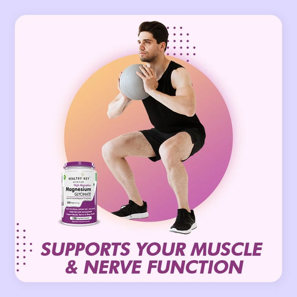 HealthyHey Nutrition گلیسینات منیزیم با جذب بالا، 550 میلی گرم - 120 کپسول گیاهی HealthyHey Nutrition گلیسینات منیزیم با جذب بالا، 550 میلی گرم - 120 کپسول گیاهی