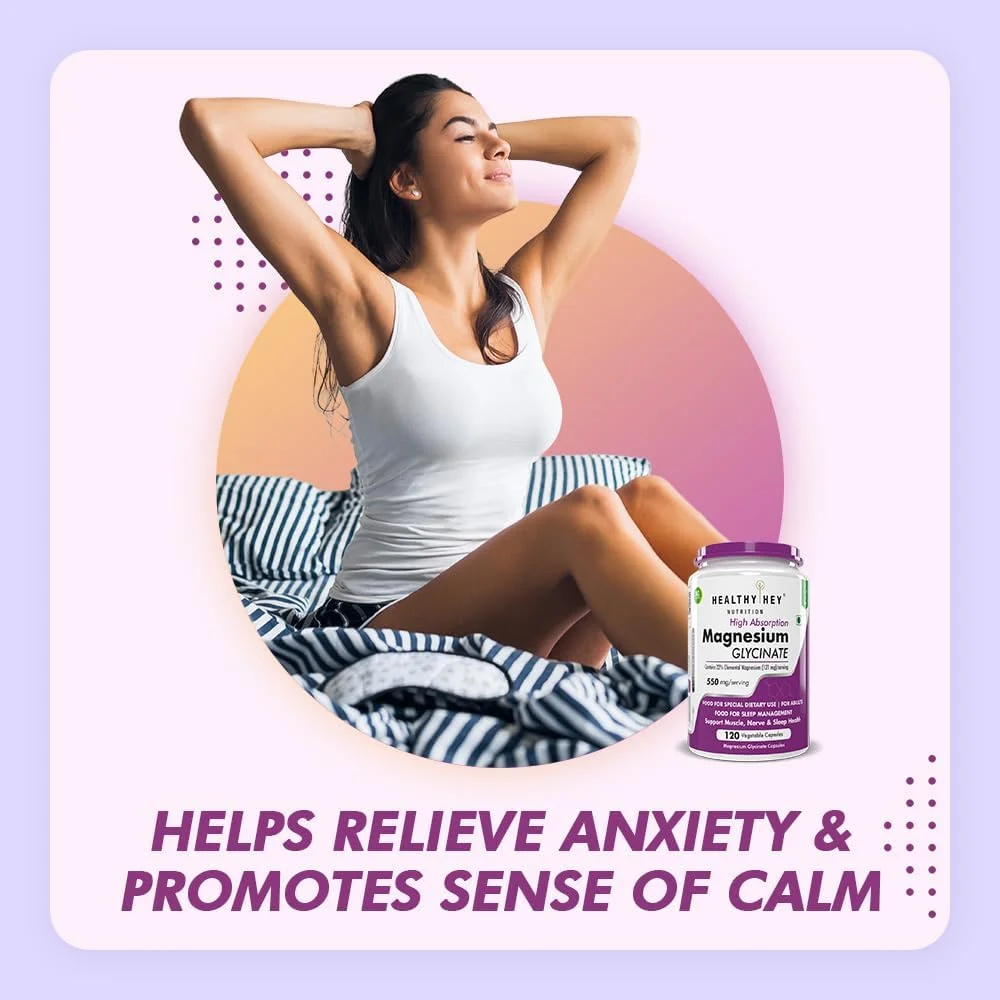 HealthyHey Nutrition گلیسینات منیزیم با جذب بالا، 550 میلی گرم - 120 کپسول گیاهی HealthyHey Nutrition گلیسینات منیزیم با جذب بالا، 550 میلی گرم - 120 کپسول گیاهی