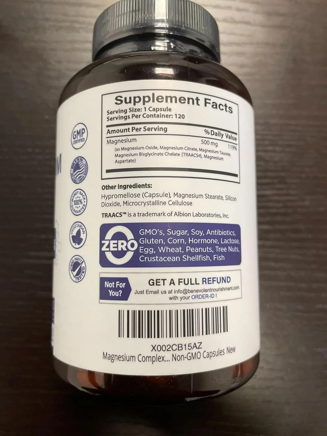 کپسول های کمپلکس منیزیم غیر تراریخته Benevolent Nourishment - 500 میلی گرم، 120 عدد کپسول های کمپلکس منیزیم غیر تراریخته Benevolent Nourishment - 500 میلی گرم، 120 عدد