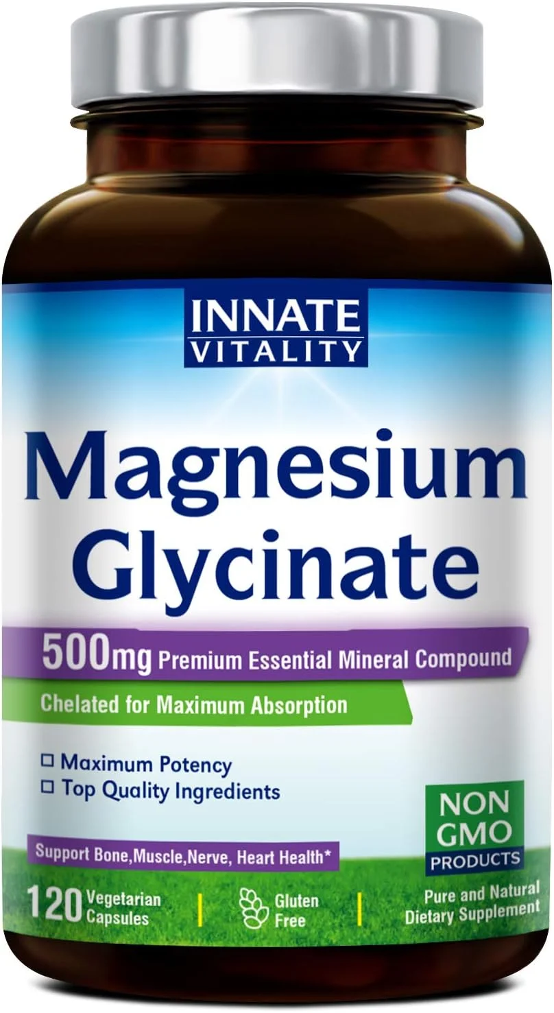 گلیسینات منیزیم Innate Vitality 500 میلی گرم، 120 کپسول گیاهی