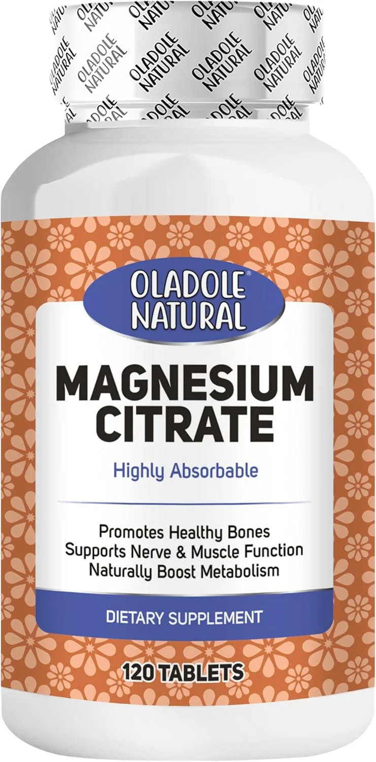 اولادول نچرال سیترات منیزیم 420 میلی گرم - 120 قرص | بهبود خواب و آرامش، شل شدن عضلات، پشتیبانی از سلامت قلب و استخوان، سلامت سیستم ایمنی | غیر GMO، بدون گلوتن