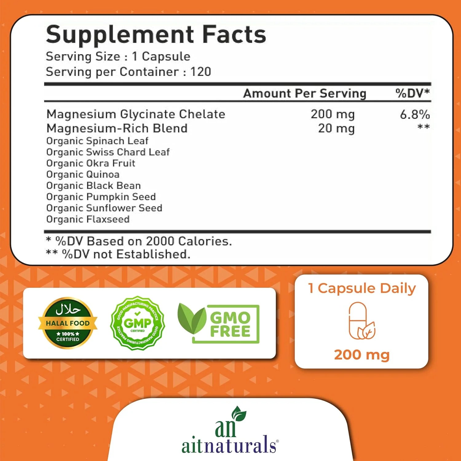 آیت نچرالز گلیسینات منیزیم کلات (200 میلی گرم) - 120 کپسول، تقویت کننده عضلات، سلامت اعصاب، پشتیبانی از قلب و استخوان، ترکیبی غنی از مکمل منیزیم برای حمایت از کاهش استرس، خواب و انرژی فعال آیت نچرالز گلیسینات منیزیم کلات (200 میلی گرم) - 120 کپسول، تقویت کننده عضلات، سلامت اعصاب، پشتیبانی از قلب و استخوان، ترکیبی غنی از مکمل منیزیم برای حمایت از کاهش استرس، خواب و انرژی فعال