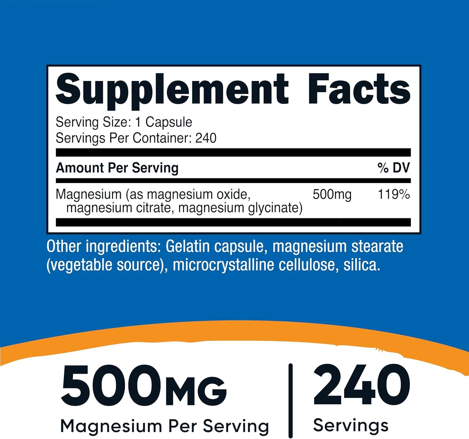 Nutricost Magnesium Complex 500mg, 240 Capsules - Magnesium Oxide, Citrate, and Glycinate - Gluten Free and Non-GMO Nutricost Magnesium Complex 500mg, 240 Capsules - Magnesium Oxide, Citrate, and Glycinate - Gluten Free and Non-GMO