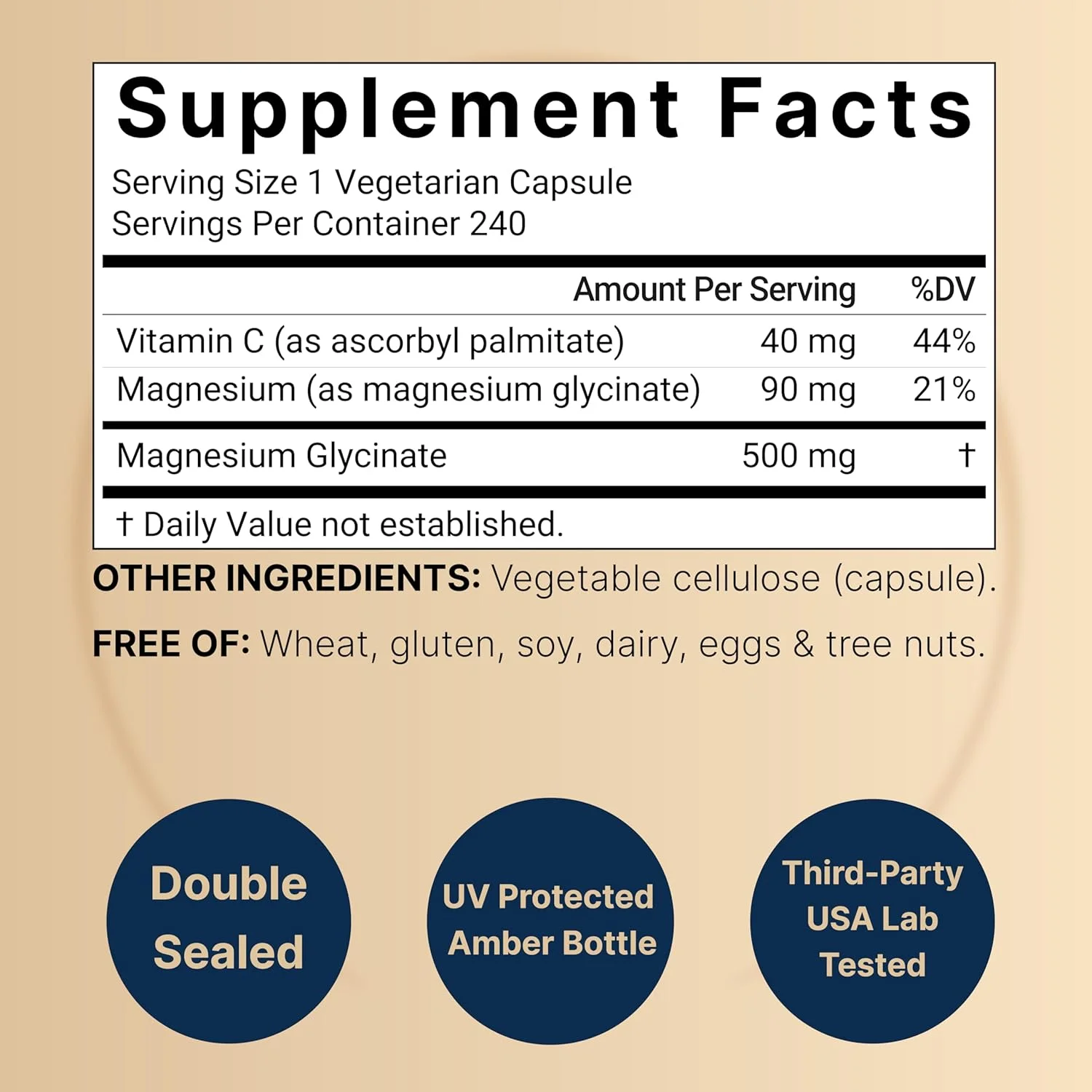 کپسول های منیزیم گلیسینات NatureBell 500 میلی گرم | 240 عدد، 100% کلاته و خالص شده، تست شده توسط شخص ثالث، غیر GMO و بدون گلوتن کپسول های منیزیم گلیسینات NatureBell 500 میلی گرم | 240 عدد، 100% کلاته و خالص شده، تست شده توسط شخص ثالث، غیر GMO و بدون گلوتن