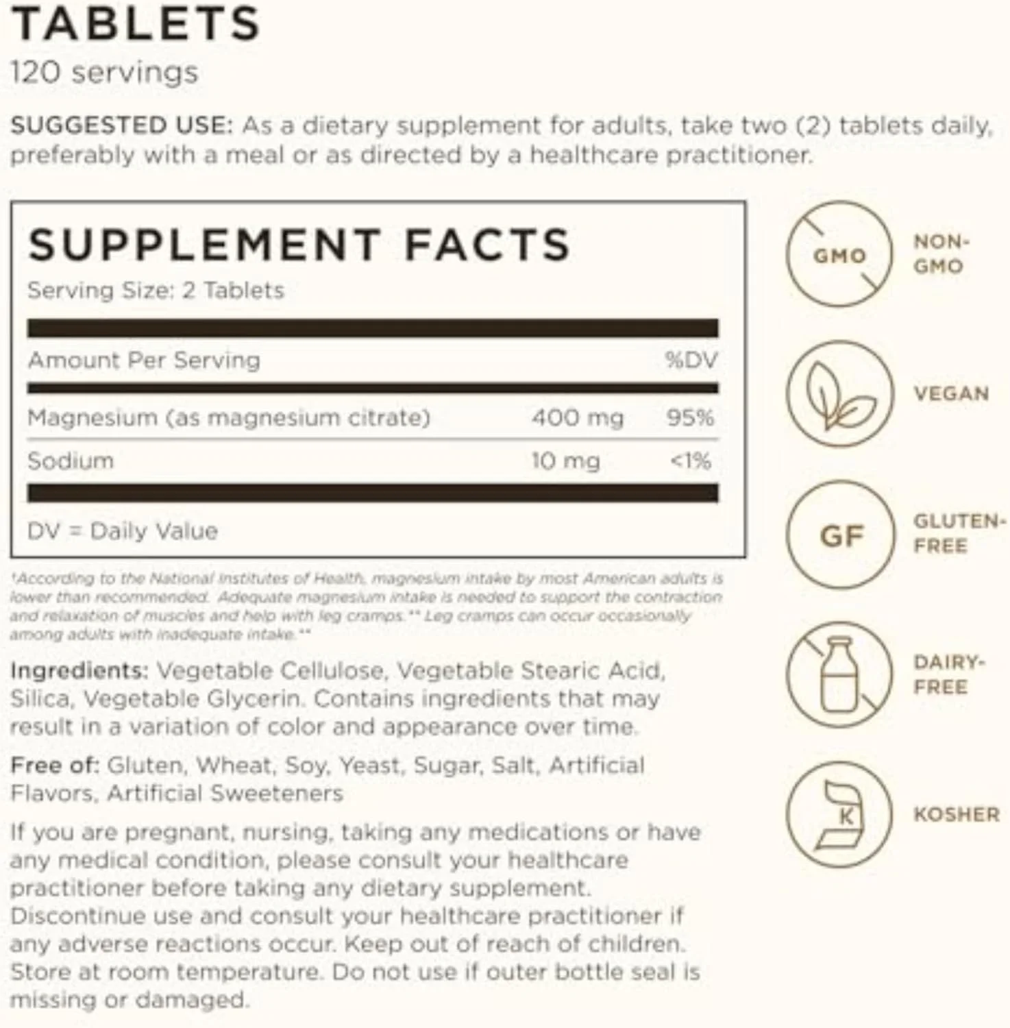 سلگار، سیترات منیزیم، 120 قرص سلگار، سیترات منیزیم، 120 قرص