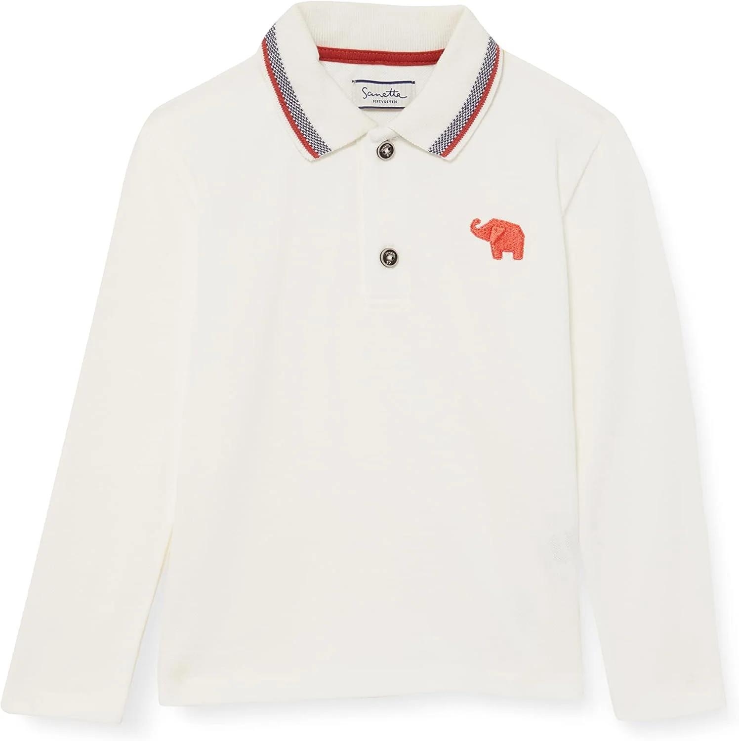 پیراهن آستین بلند نوزادی پسرانه Sanetta، رنگ بژ، مدل پولو