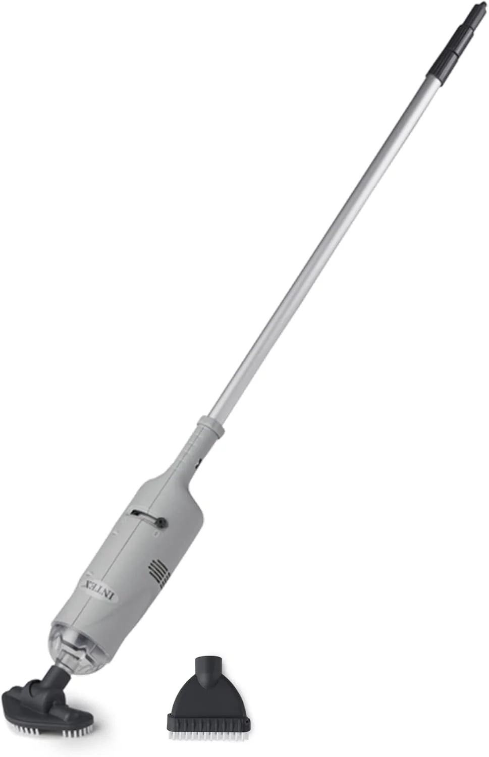 جاروبرقی شارژی دستی اینتکس با دسته تلسکوپی آلومینیومی و دو سر برس قابل تعویض، خاکستری/مشکی 28620E