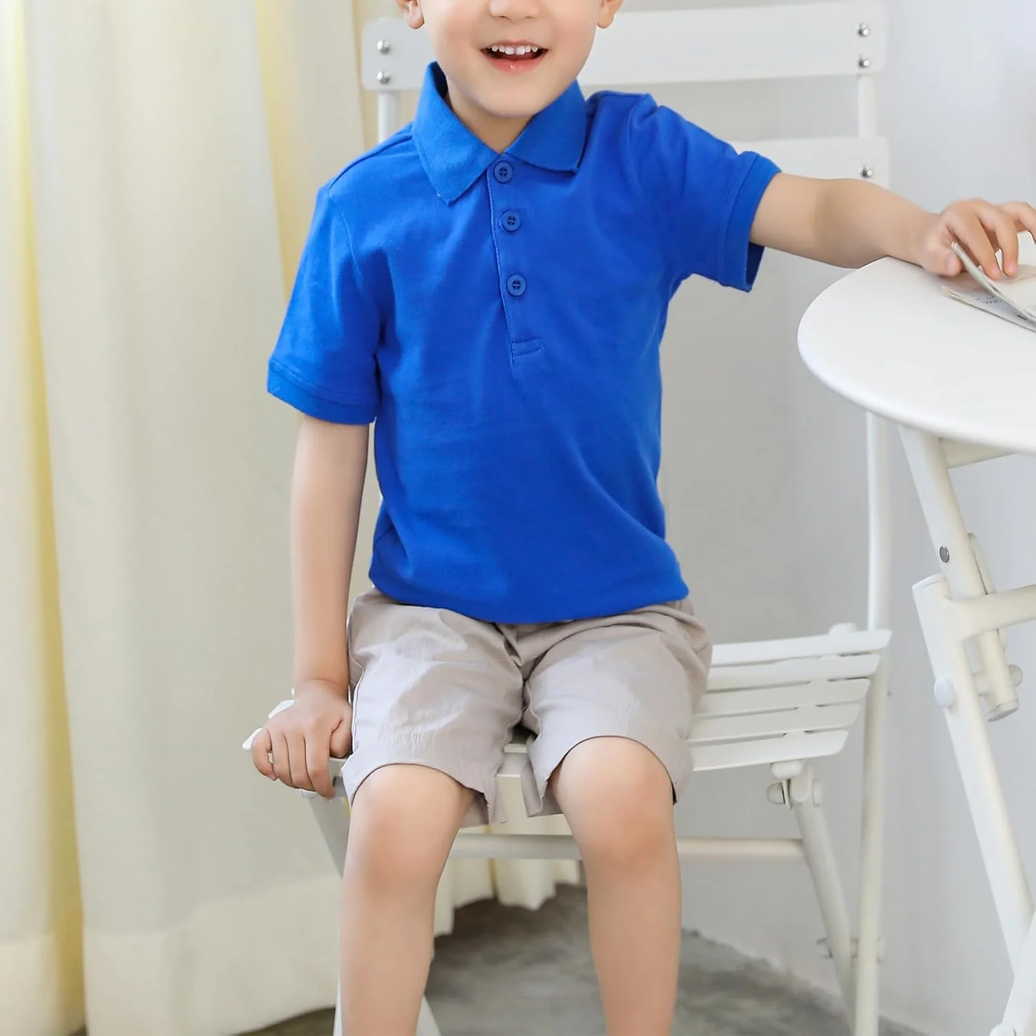 RUIBETYHUA تیشرت پولو آستین کوتاه پسرانه و دخترانه، طرح ساده، مناسب کودکان 1 تا 7 سال RUIBETYHUA تیشرت پولو آستین کوتاه پسرانه و دخترانه، طرح ساده، مناسب کودکان 1 تا 7 سال