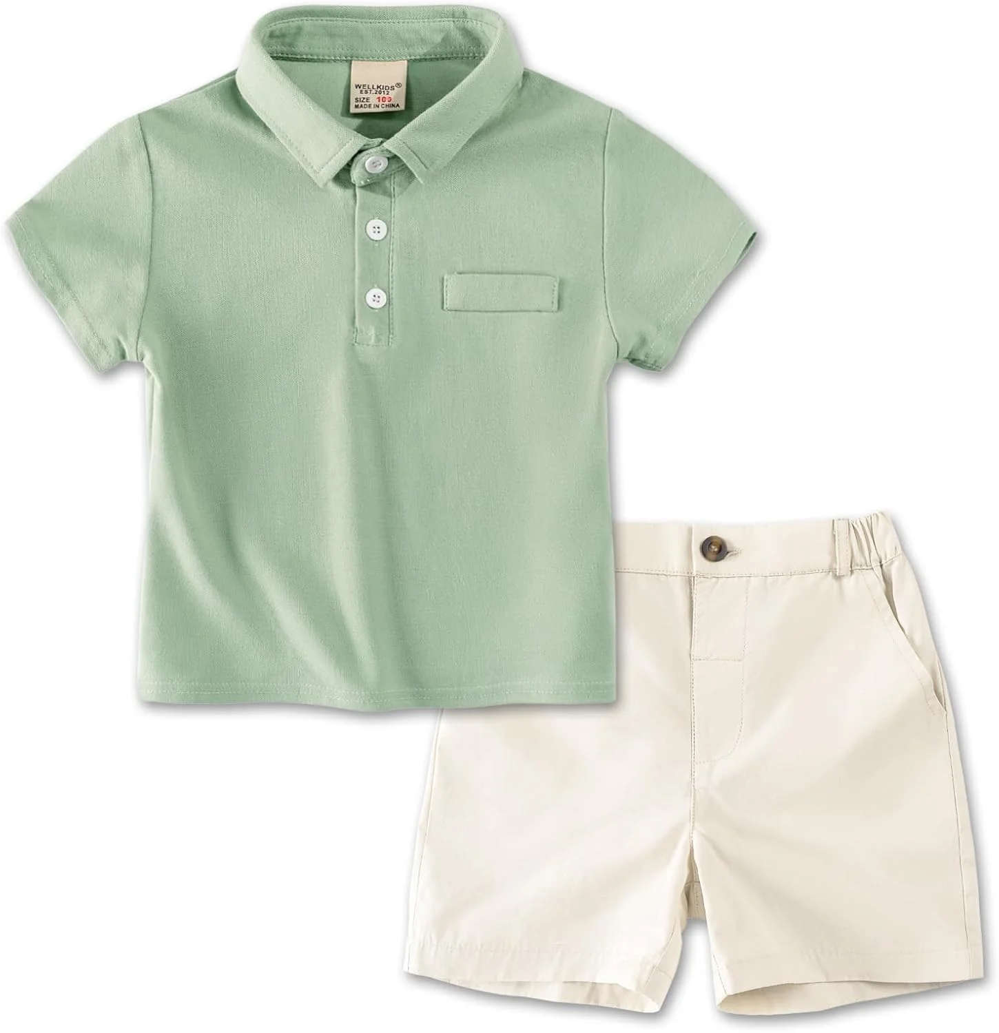 لباس تابستانی پسرانه Volunboy، تیشرت پولو آستین کوتاه و شلوارک، لباس ورزشی غیر رسمی، مناسب سنین 1 تا 6 سال