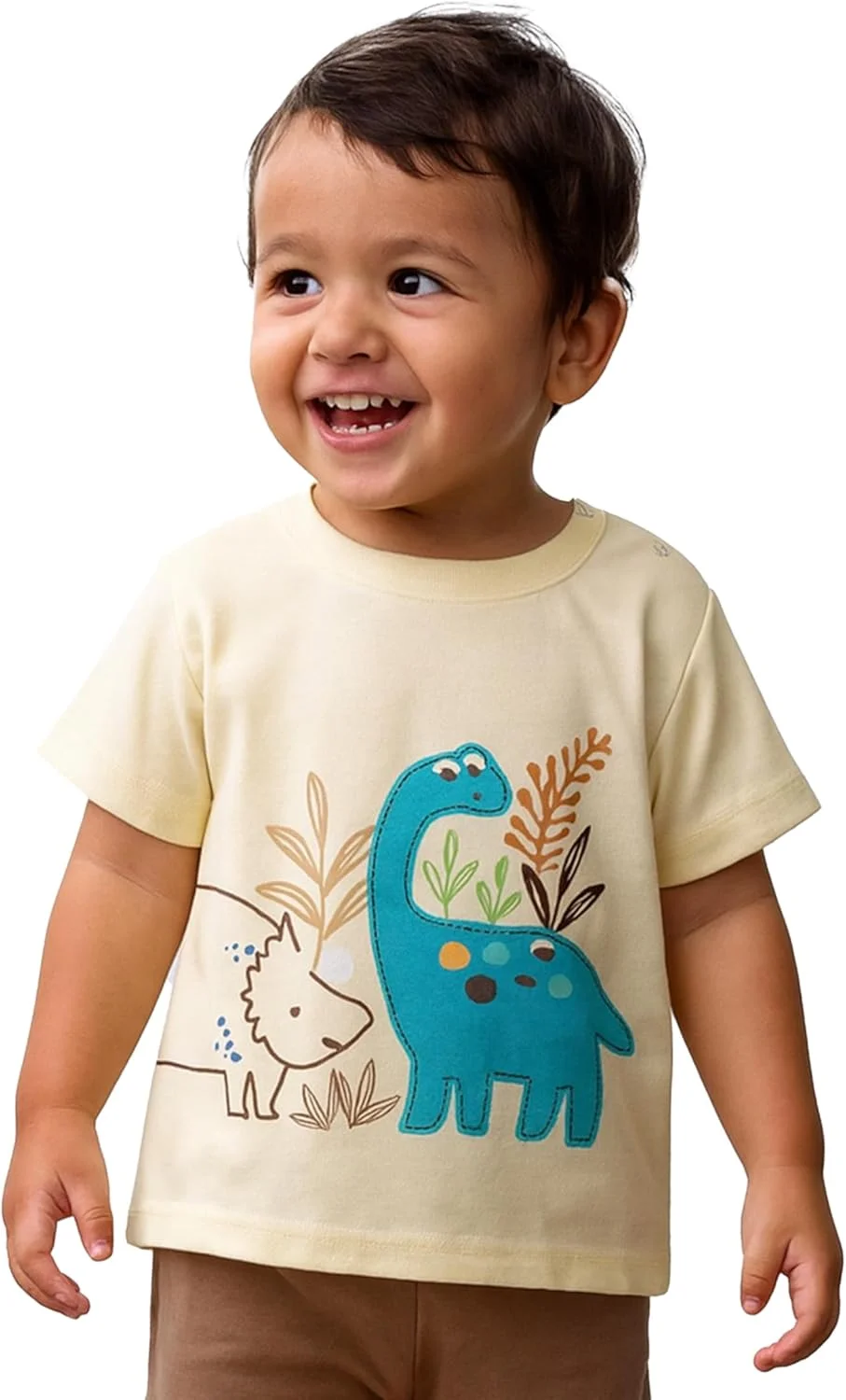 تی‌شرت‌های نخی 100% LUAY برای پسران و دختران، آستین کوتاه با طرح‌های شاد و رنگارنگ برای کودکان و نوپایان، برش معمولی