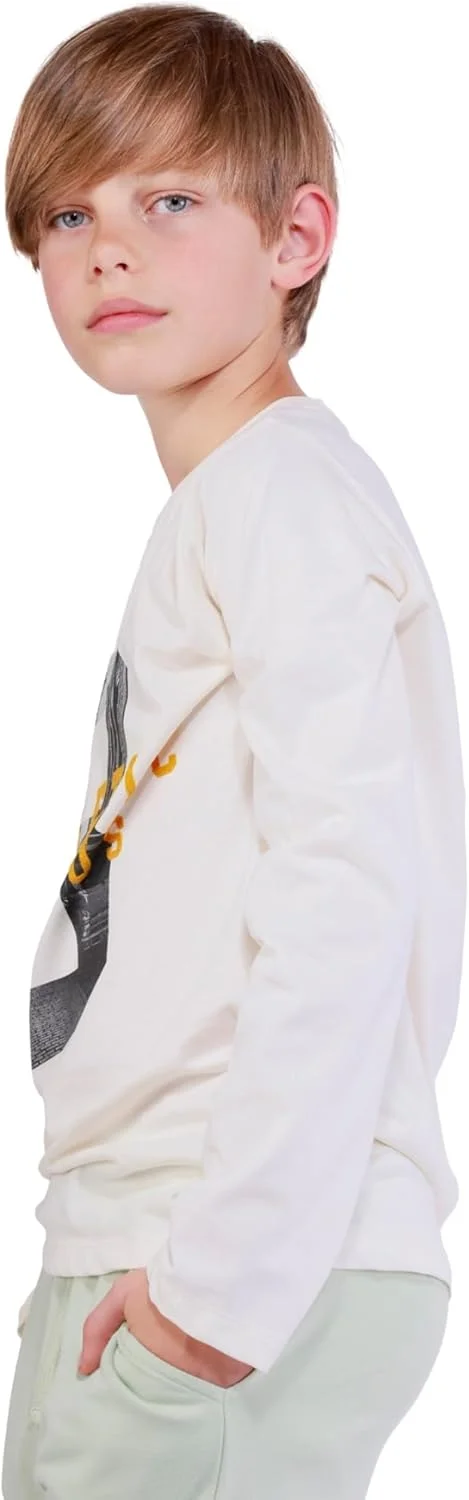 تیشرتهای نخی پسرانه Nuego، آستین بلند، تی شرت های یقه گرد پسرانه با فیت راحت، تنفس پذیر، طرح دار، مناسب استفاده روزمره برای کودکان 7-14 سال (سفید شیری، خاکستری) تیشرتهای نخی پسرانه Nuego، آستین بلند، تی شرت های یقه گرد پسرانه با فیت راحت، تنفس پذیر، طرح دار، مناسب استفاده روزمره برای کودکان 7-14 سال (سفید شیری، خاکستری)