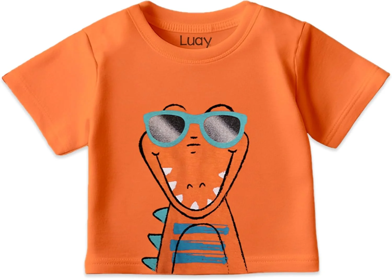 تی‌شرت‌های نخی 100% LUAY برای پسران و دختران، آستین کوتاه با طرح‌های شاد و رنگارنگ برای کودکان و نوپایان، برش معمولی