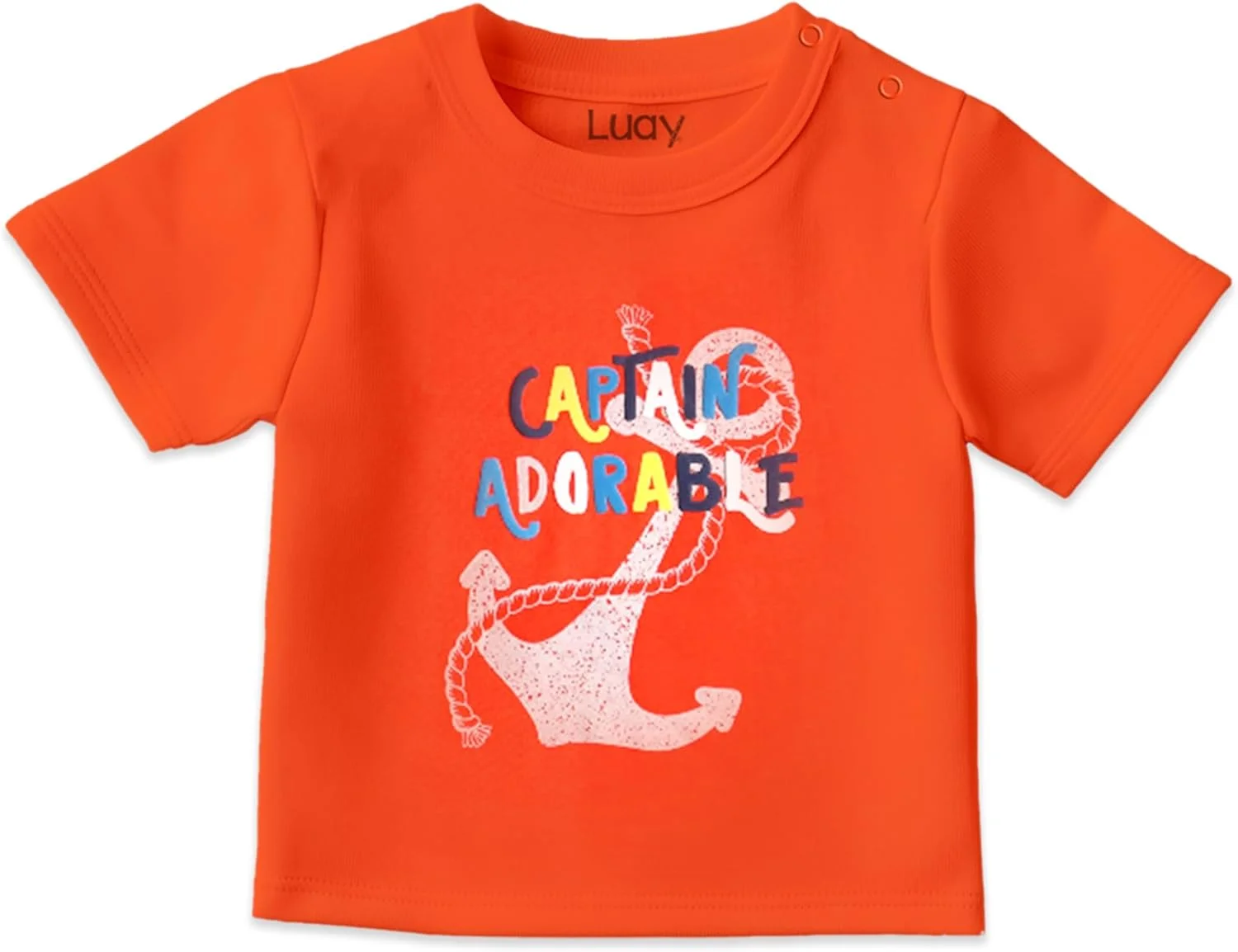 تی‌شرت‌های نخی 100% LUAY برای پسران و دختران، آستین کوتاه با طرح‌های شاد و رنگارنگ برای کودکان و نوپایان، برش معمولی